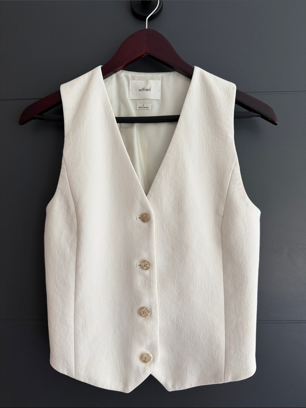 Wilfred Cream Button-Front Tailored Vest